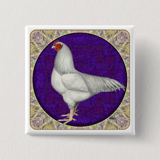 Ixworth Rooster 15 Cm Square Badge (Front)