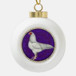 Ixworth Rooster Ceramic Ball Christmas Ornament