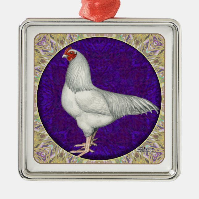 Ixworth Rooster Metal Tree Decoration (Front)