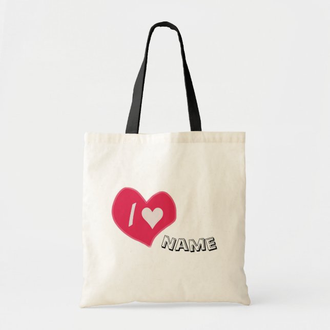 “I🤍You Heart – Cute Romantic Gift Design” Tote Bag (Front)