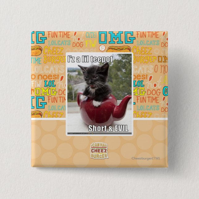 I'z a lil teepot 15 cm square badge (Front)