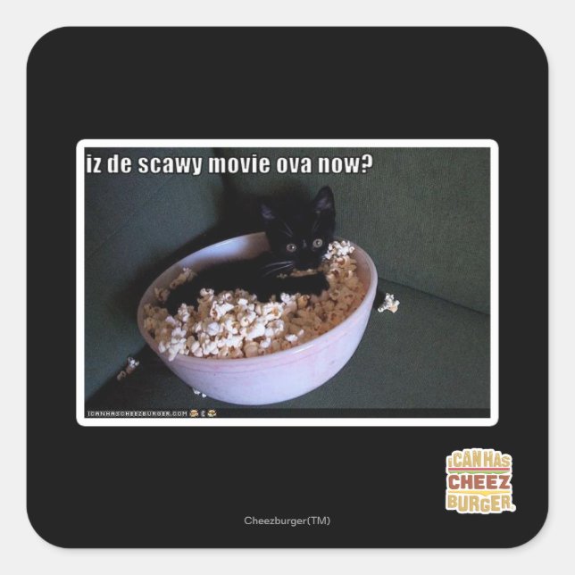 Iz de scawy movie ova now? square sticker (Front)