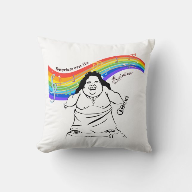 IZ  Kamakawiwoʻole somewhere over the rainbow   Cushion (Front)