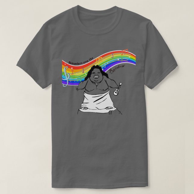 IZ Kamakawiwoole somewhere over the rainbow T-Shirt (Design Front)