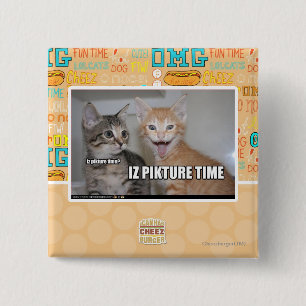 iz pikture time 15 cm square badge