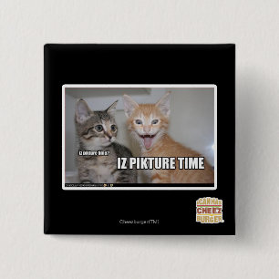 iz pikture time 15 cm square badge