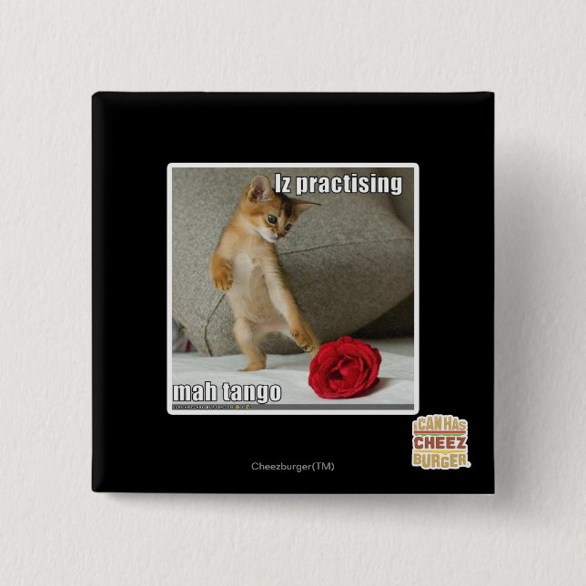 Iz practising mah tango 15 cm square badge (Front)