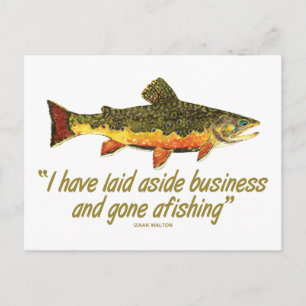 Izaak Walton Fishing Quote Postcard
