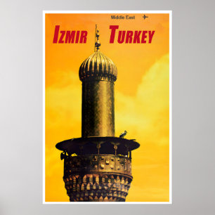 Izmir Travel Poster Turkey Art Vintage Print