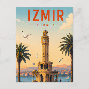Izmir Turkey Aegean Coast Seaside City Travel Postcard