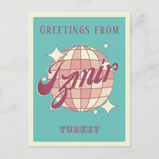 Izmir Turkey Retro Vintage Postcard (Front)