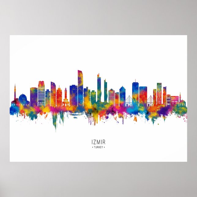 Izmir Turkey Skyline Poster (Front)