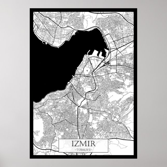 İzmir Türkiye Map Poster (Front)