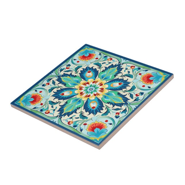 Iznik Bosphorus Blossom Tile (Side)