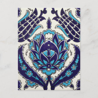Iznik Floral Ethnic Tribal Turkish Mosaic Pottery Postcard