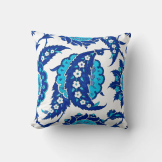Iznik Ottoman Floral | Blue Turquoise Paisley Cushion