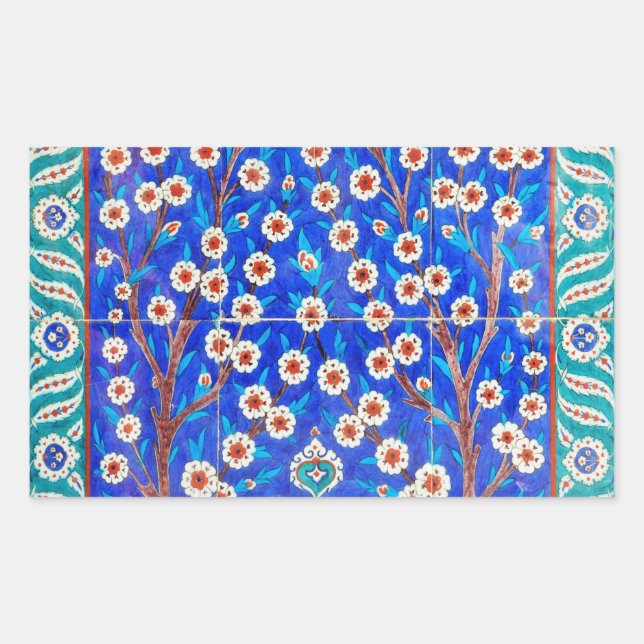 iznik tile rectangular sticker (Front)