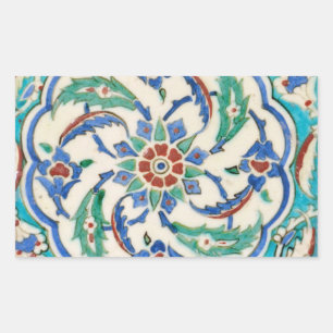 iznik tile rectangular sticker