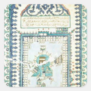 Iznik tile with a representation of Mecca Square Sticker