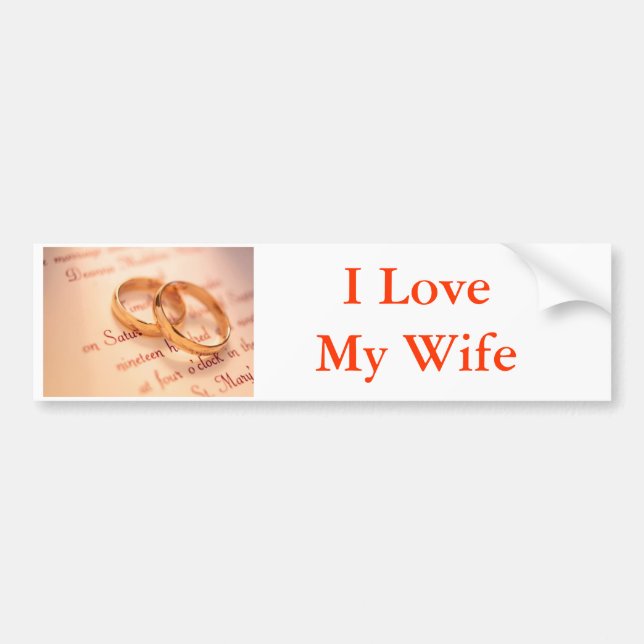 j0341738, I Love My Wife Bumper Sticker (Front)