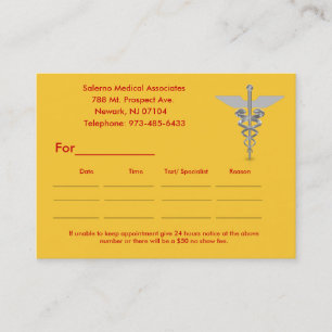 j0439599, ___________ ____________ _________... appointment card