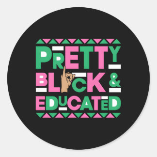 J15 Founder'S Day Aka African Pretty Black Educate Classic Round Sticker