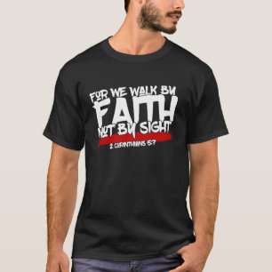 J4L Men's  Short Sleeve We Walk by Faith Not by Si T-Shirt