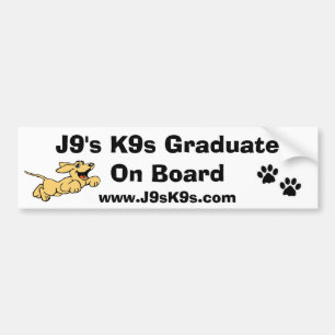 J9's K9s Graduate On Board Bumper Sticker