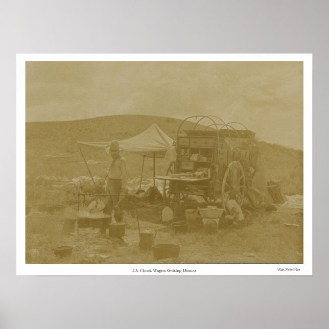 "J.A. Chuck Wagon, Getting Dinner" Poster (Front)