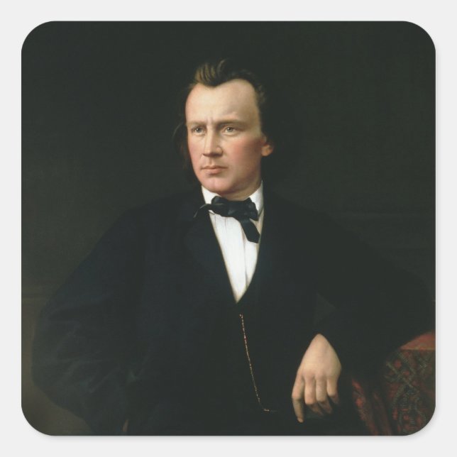 J. Brahms, c.1860 Square Sticker (Front)
