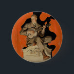 J.C. Leyendecker Banjo Player 1920 Art Deco Art 6 Cm Round Badge<br><div class="desc">A masterpiece of American illustration by the legendary J.C. Leyendecker, creator of the "Arrow Collar Man." Painted circa 1920, this iconic portrait of a dapper banjo player was originally created for the B. Kuppenheimer & Co. "Good Clothes" campaign. This restored version has the original advertising text removed to focus entirely...</div>