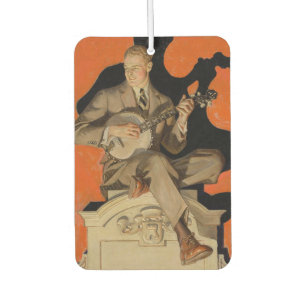 J.C. Leyendecker Banjo Player 1920 Art Deco Art Car Air Freshener