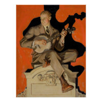 J.C. Leyendecker Banjo Player 1920 Art Deco Art