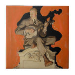 J.C. Leyendecker Banjo Player 1920 Art Deco Art Tile<br><div class="desc">A masterpiece of American illustration by the legendary J.C. Leyendecker, creator of the "Arrow Collar Man." Painted circa 1920, this iconic portrait of a dapper banjo player was originally created for the B. Kuppenheimer & Co. "Good Clothes" campaign. This restored version has the original advertising text removed to focus entirely...</div>