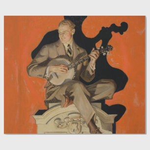 J.C. Leyendecker Banjo Player 1920 Art Deco Art Wrapping Paper