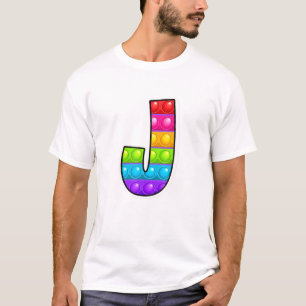 J Cutest Capital Letter J Alphabet Funny Poppin Ki T-Shirt