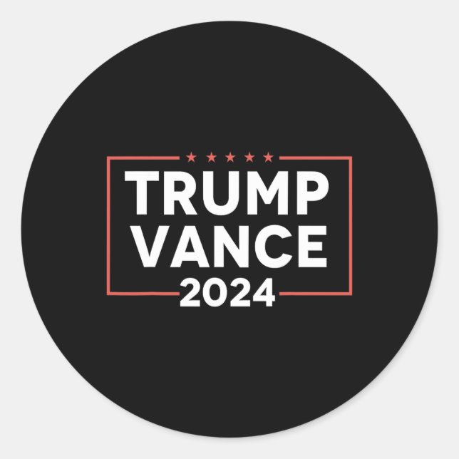 J D Vance 2024  Classic Round Sticker (Front)