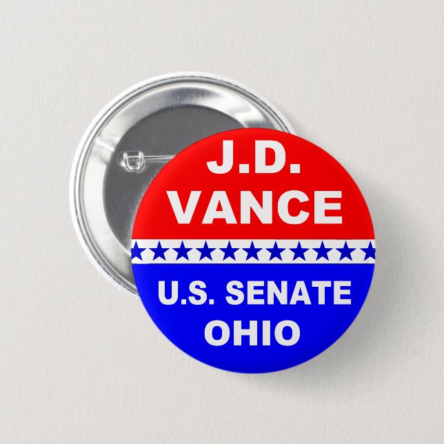 J.D. Vance U.S. Senate Ohio 2022 6 Cm Round Badge (Front & Back)