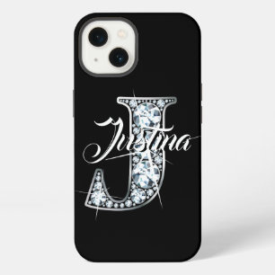 J Faux Diamond Bling Monogram iPhone 13 Case
