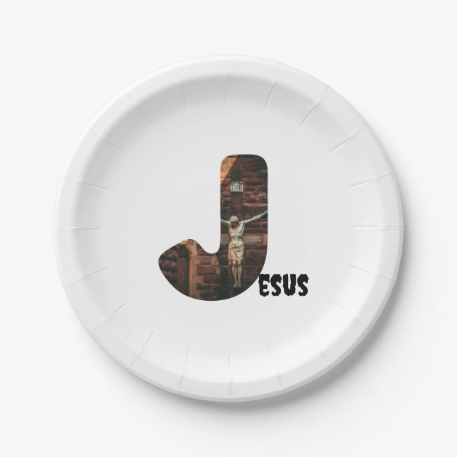 J for Jesus custom Paper Plate (Front)