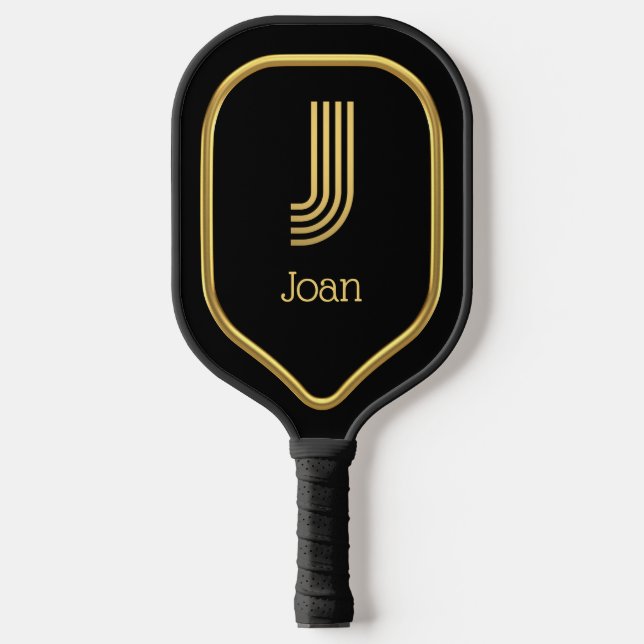 J Gold Initial Pickleball Paddle (Front)