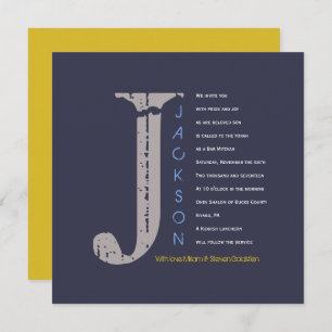 J Initial Collection Bat Bar Mitzvah Invitation