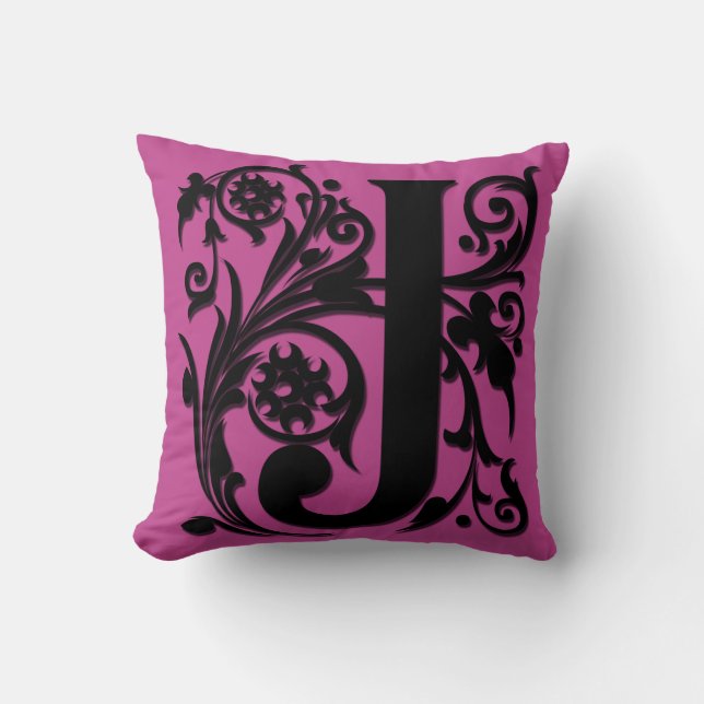 J Initial letter Monogram - Cushion (Front)