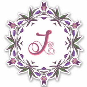J Initial Unique & Bizarre Boho Flowers Pretty