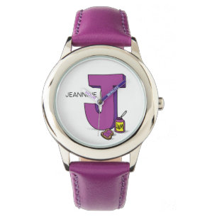 J is for ___ custom name Kid's Watch