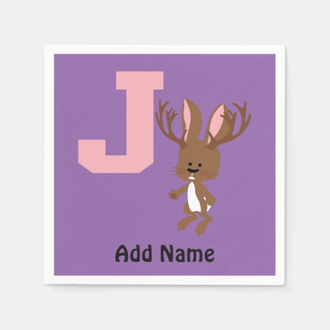 J is for Jackalope Napkin (Front)