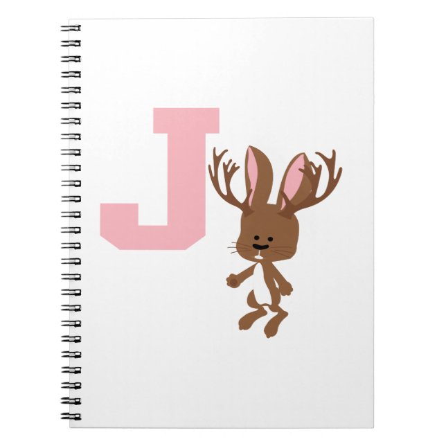 J is for Jackalope Spiral Notebook (Front)