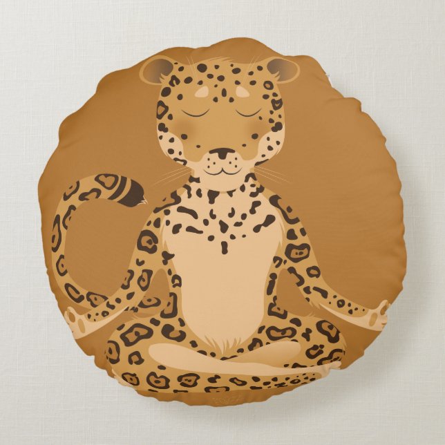 J is for Jaguar Round Cushion (Back)