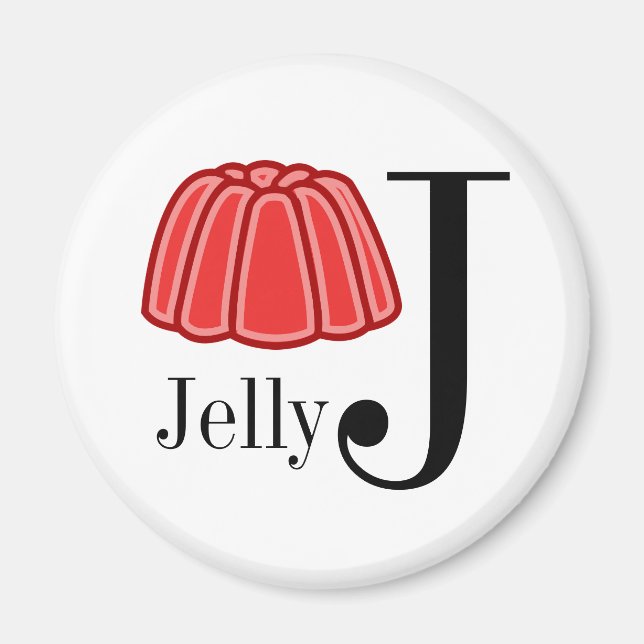 J is for Jelly Letter Magnets for Children (Front)