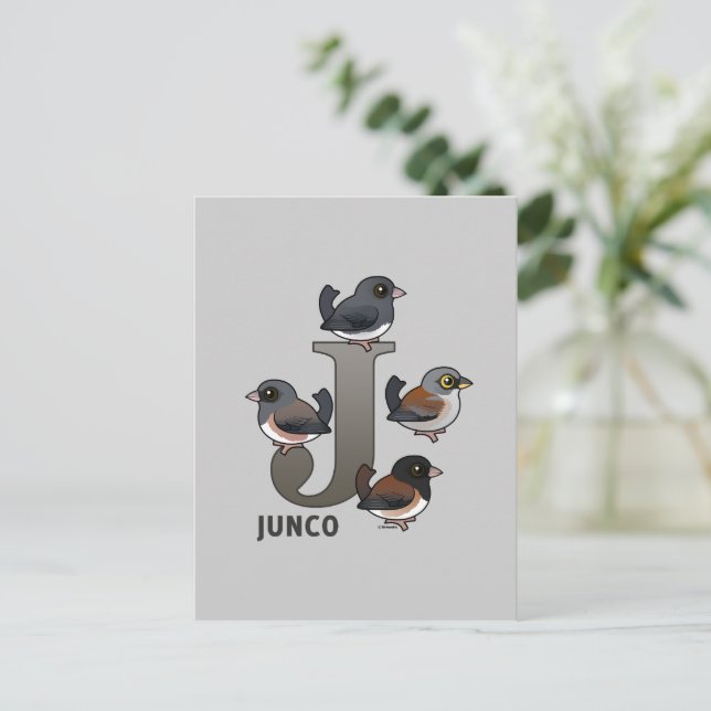J is for Junco Postcard (Standing Front)